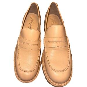 Free People Peach Lyra Chunky Lug Sole Loafers Sz 38.5